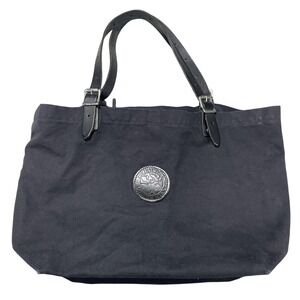 Duluth Pack Tote Shoulder Bag Womens Large Black Canvas Leather Handles Made USA